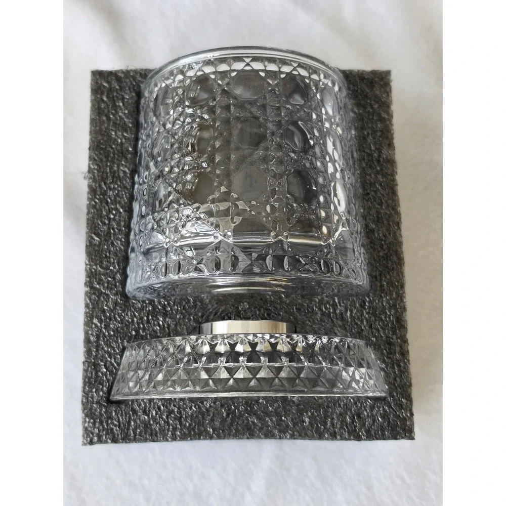 Glacia Craft Whiskey‎ Glass with Base Set Diamond Cut Rocks Glass for Spirits